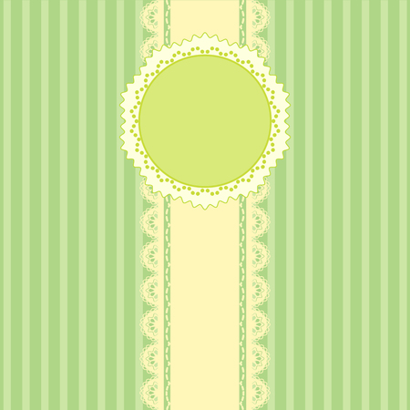 Lace and stripes green background vintage style, Greeting card, template or backgroundのイラスト素材