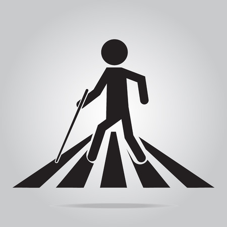 Blind man pedestrian crossing sign,vector illustrationのイラスト素材