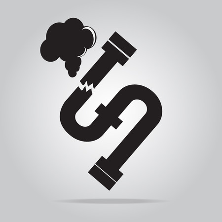 Gas leak pipe icon. Polution Gas Pipe icon sign vector illustrationのイラスト素材