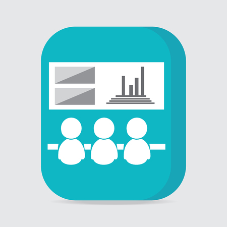 Meeting Business icon, people symbol button vector illustrationのイラスト素材