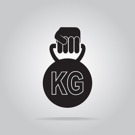 Hand holding with weight iconのイラスト素材