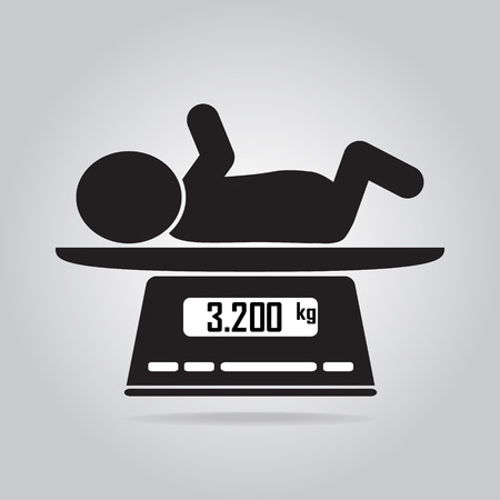 Weight scale for infant icon, symbol vector illustrationのイラスト素材