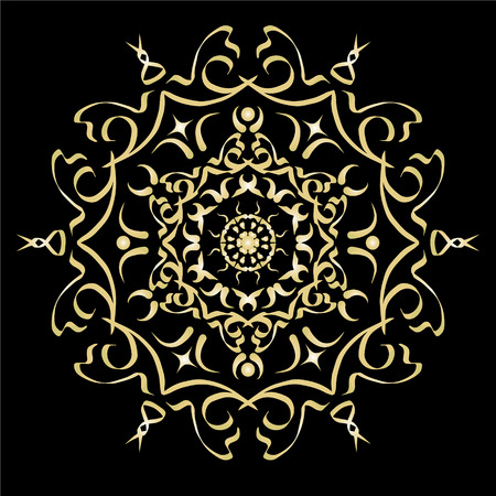 Gold color gradient ornament element abstract vector illustrationのイラスト素材