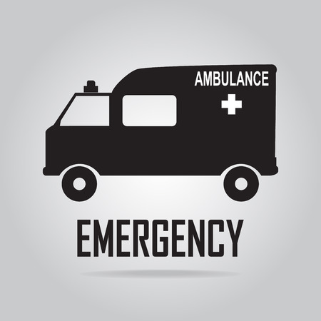 Ambulance and emergency text iconのイラスト素材