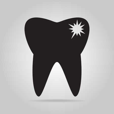 Tooth caries, tooth decay iconのイラスト素材
