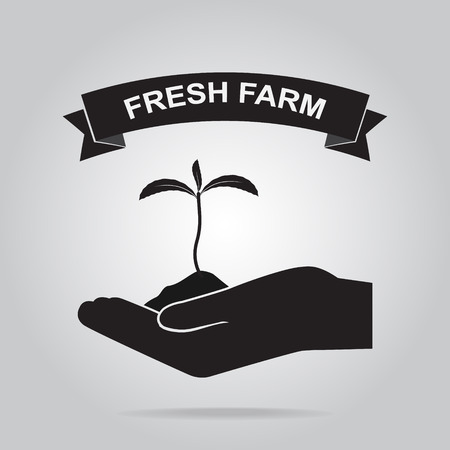 Plant in hand for cultivation icon, Growth conceptのイラスト素材