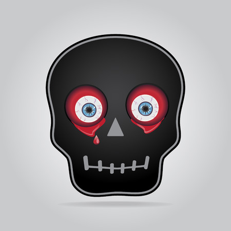 Skull halloween sign vector illustrationのイラスト素材