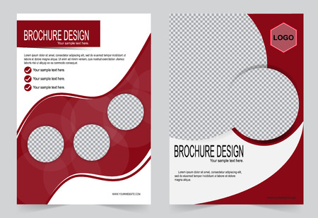 Red and black brochure template flyer design, abstract template for annual report, magazine, posterのイラスト素材