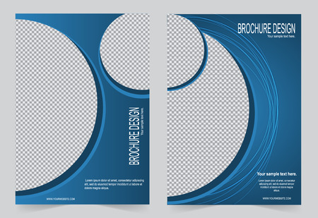 Brochure template, design navy blue color templateのイラスト素材