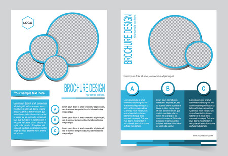 Brochure template, design blue color templateのイラスト素材