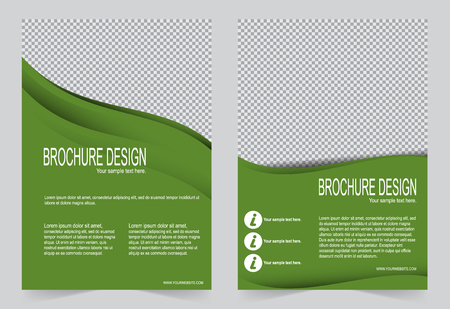 Brochure template, Flyer design green color templateのイラスト素材