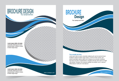 Brochure template, Flyer design navy blue color templateのイラスト素材