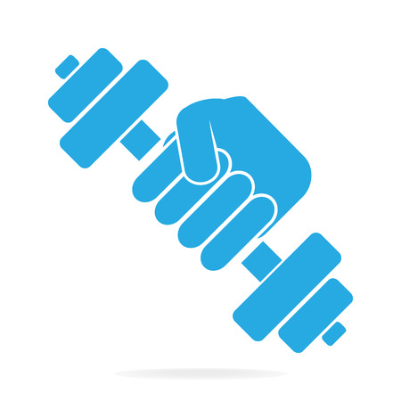 Hand holding with dumbbell iconのイラスト素材