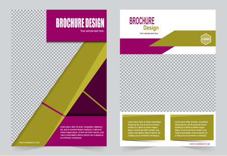 Yellow and Purple Brochure template flyer design, abstract template for annual report, magazine, posterのイラスト素材