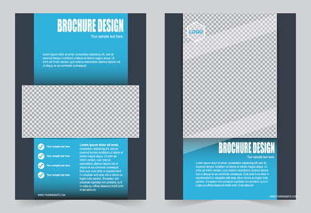 Blue Brochure template flyer design, abstract template for annual report, magazine, posterのイラスト素材