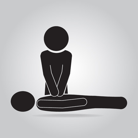 CPR, Cardiopulmonary resuscitation icon. Medical sign iconのイラスト素材