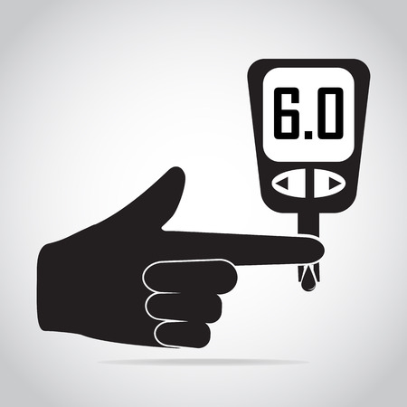 Diabetes icon, blood drop to glucose test. Medical signのイラスト素材