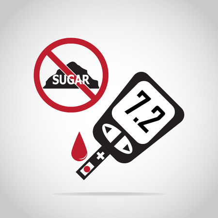 Diabetes icon, blood drop to glucose test. Medical signのイラスト素材