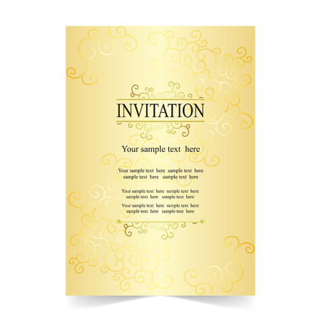Card with ornamental gold template.のイラスト素材