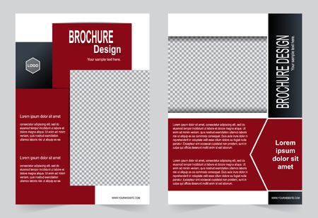 Red Brochure template flyer design, abstract template for annual report, magazine, posterのイラスト素材