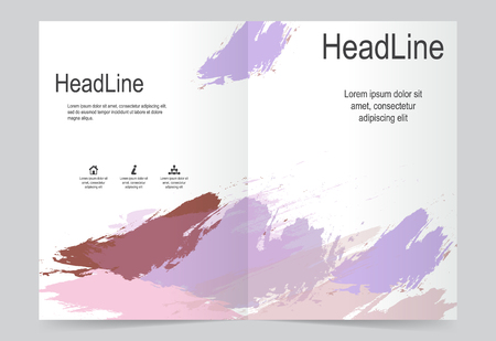 Cover template watercolor background, flyer design. Abstract template for annual business report, posterのイラスト素材
