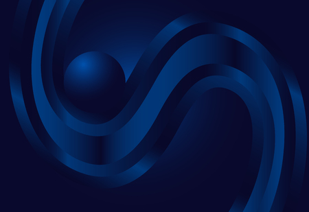 Navy Blue abstract curve and wavy background, material design overlap layerのイラスト素材