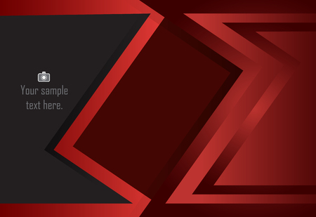 Red and Black abstract layer geometric background  for card, annual business report, poster templateのイラスト素材