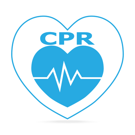 CPR, Cardiopulmonary resuscitation blue icon. Medical sign iconのイラスト素材