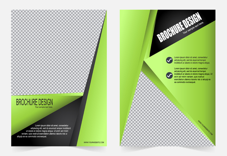 Green Brochure template flyer design, abstract template for annual report, magazine, posterのイラスト素材