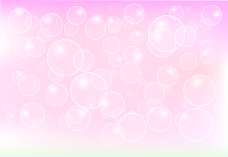 abstract bubble floating on pink vector illustration backgroundのイラスト素材