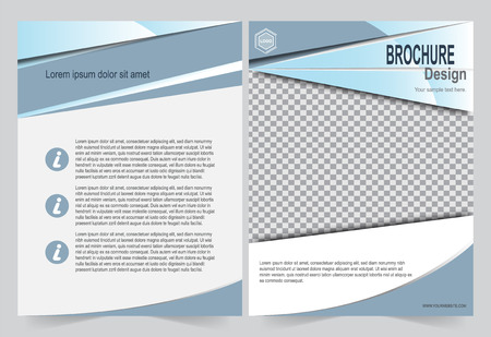 Blue Brochure template flyer design, front and back template for annual report, magazine, poster.のイラスト素材
