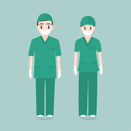 Doctor and Nurse illustration icon. Medical conceptのイラスト素材