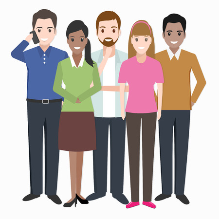 Group of young people icon illustrationのイラスト素材