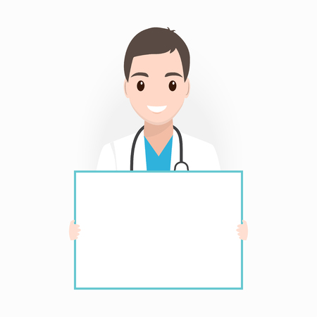 Doctor with billboard adn medical presentation icon illustrationのイラスト素材