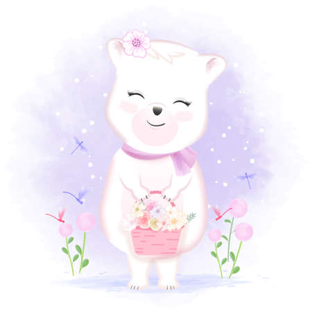 Cute Baby Koala sleeping on the moon hand drawn cartoon animal watercolor illustrationのイラスト素材