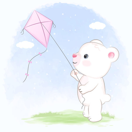 Cute Little rabbit and mom drawn cartoon animal watercolor illustrationのイラスト素材