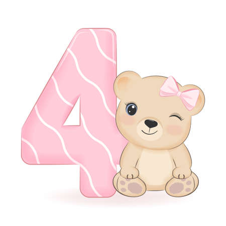 Ice Cream Alphabet Number 1 to 0 set illustrationのイラスト素材