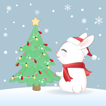 Christmas Number 1-0 illustration designedのイラスト素材