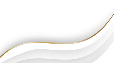 White wave abstract with golden lines backgroundのイラスト素材