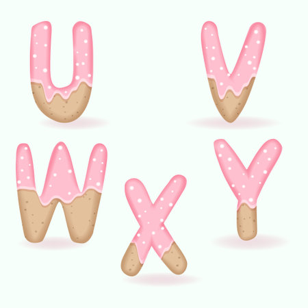 Sweet cookie alphabet, font illustrationのイラスト素材