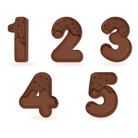 Chocolate Number, font number illustrationのイラスト素材