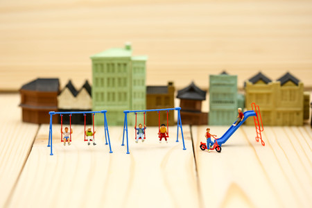 Miniature people : Happy of family and children,happy family day concept.の写真素材