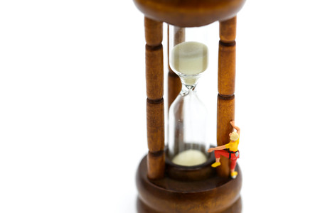 Miniature people : climbing with Sandglass, hourglass.