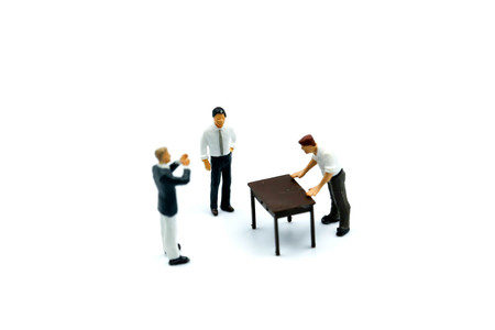 Miniature people : Business Group Meeting Discussion Strategy Working Concept.の写真素材