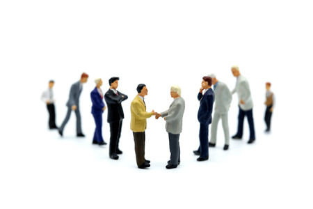 Miniature people : group of businessman team.の写真素材