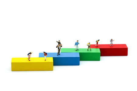 Miniature people : children and student with toys and school background. Back to school,Education concept.の写真素材