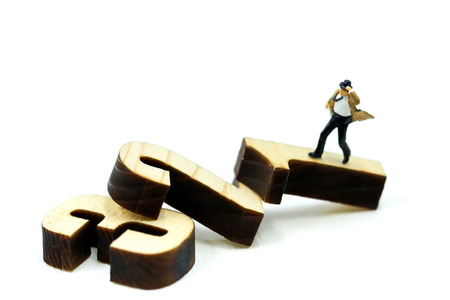 Miniature people : Businessman with wooden number of 1,2,3 , to be the first,business competition...