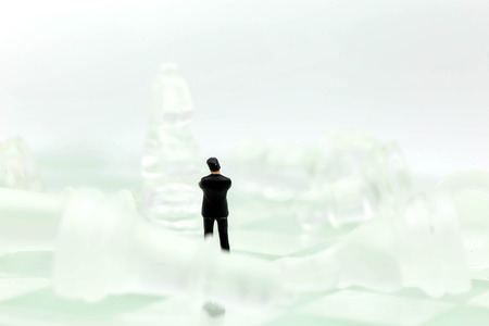 Chess business with miniature people : businessman  idea for competition, success and leadership concept.の写真素材