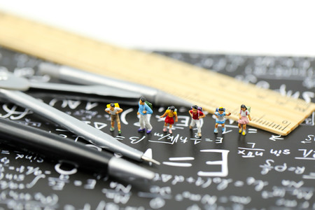 Miniature people : student and children with teacher,Education concept.の写真素材