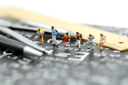 Miniature people : student and children with teacher,Education concept.の写真素材